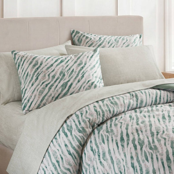 English Elm 7-Piece Full Comforter Set Marble Stripe Microfiber Bedding with Coordinated Sheets B035P549289