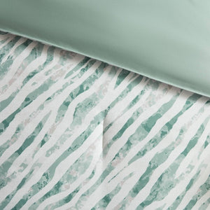 English Elm 7-Piece Full Comforter Set Marble Stripe Microfiber Bedding with Coordinated Sheets B035P549289