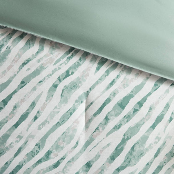 English Elm 7-Piece Full Comforter Set Marble Stripe Microfiber Bedding with Coordinated Sheets B035P549289