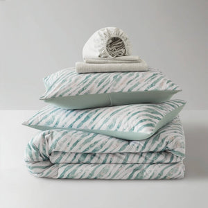 English Elm 7-Piece Full Comforter Set Marble Stripe Microfiber Bedding with Coordinated Sheets B035P549289