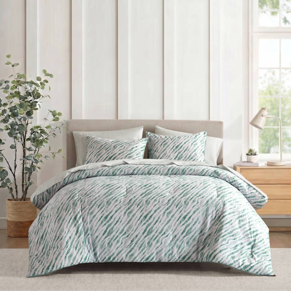English Elm 7-Piece King Bedding Set Marble Stripe Microfiber Comforter with Coordinated Sheets B035P549291