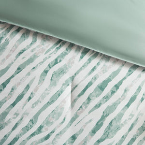 English Elm 7-Piece King Bedding Set Marble Stripe Microfiber Comforter with Coordinated Sheets B035P549291