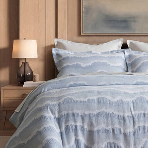 English Elm 3-Piece Cotton Jacquard Duvet Set Full Queen Textured Percale Bedding for Modern Rooms B035P549292