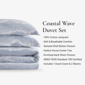 English Elm 3-Piece Cotton Jacquard Duvet Set Full Queen Textured Percale Bedding for Modern Rooms B035P549292