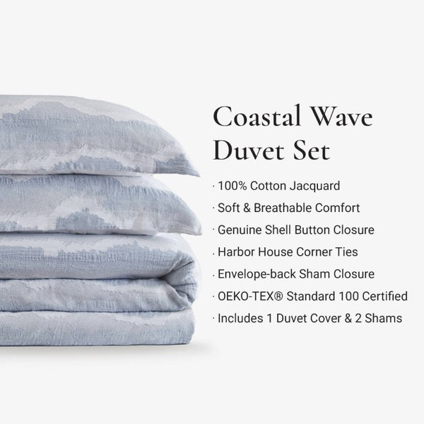 English Elm 3-Piece Cotton Jacquard Duvet Set Full Queen Textured Percale Bedding for Modern Rooms B035P549292