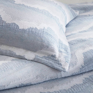 English Elm 3-Piece Cotton Jacquard Duvet Set Full Queen Textured Percale Bedding for Modern Rooms B035P549292