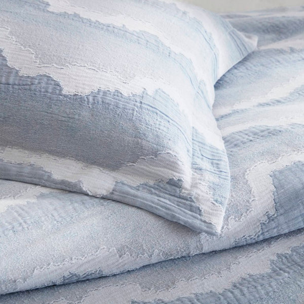 English Elm 3-Piece Cotton Jacquard Duvet Set Full Queen Textured Percale Bedding for Modern Rooms B035P549292