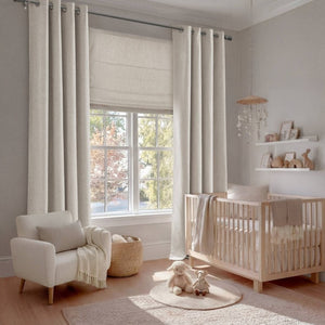 English Elm 2-Piece Mira Total Blackout Panels Linen Texture Polyester Fully Lined Bedroom Set Neutral B035P549308