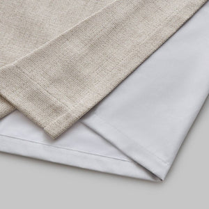 English Elm 2-Piece Mira Total Blackout Panels Linen Texture Polyester Fully Lined Bedroom Set Neutral B035P549308