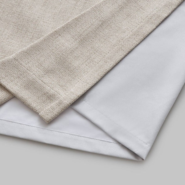 English Elm 2-Piece Mira Total Blackout Panels Linen Texture Polyester Fully Lined Bedroom Set Neutral B035P549308