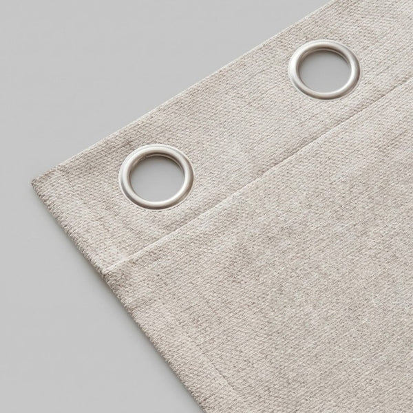 English Elm 2-Piece Mira Total Blackout Panels Linen Texture Polyester Fully Lined Bedroom Set Neutral B035P549308