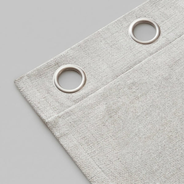 English Elm 2-Piece Mira Total Blackout Panels Linen Texture Polyester Fully Lined Bedroom Set White B035P549309