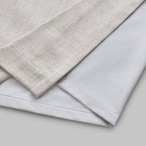 English Elm 2-Piece Mira Total Blackout Panels Linen Texture Polyester Fully Lined Bedroom Set White B035P549309