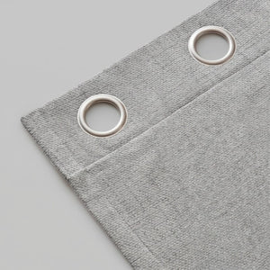 English Elm 2-Piece Mira Total Blackout Panels Linen Texture Polyester Fully Lined Bedroom Set Grey B035P549310