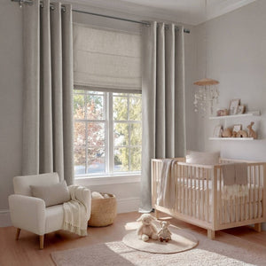 English Elm 2-Piece Mira Total Blackout Panels Linen Texture Polyester Fully Lined Bedroom Set Grey B035P549310