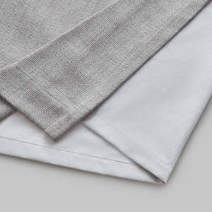 English Elm 2-Piece Mira Total Blackout Panels Linen Texture Polyester Fully Lined Bedroom Set Grey B035P549310
