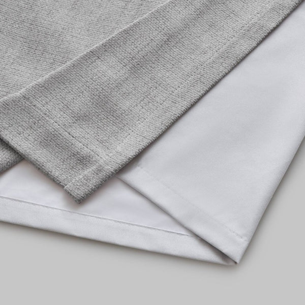 English Elm 2-Piece Mira Total Blackout Panels Linen Texture Polyester Fully Lined Bedroom Set Grey B035P549310