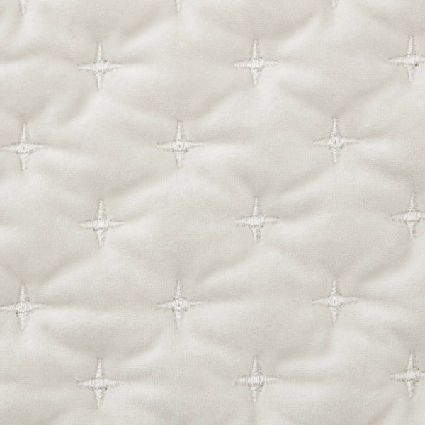 English Elm 3-Piece Queen Velvet Coverlet Set with Cross-Stitch Quilting for Elegant Bedrooms White B035P549327