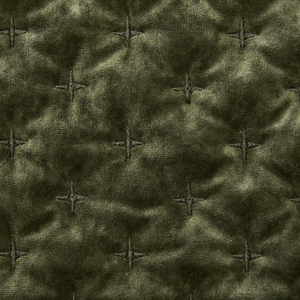 English Elm 3-Piece Queen Velvet Coverlet Set with Cross-Stitch Quilting for Elegant Bedrooms Green B035P549329
