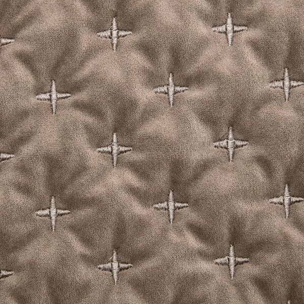 English Elm 3-Piece Queen Velvet Coverlet Set with Cross-Stitch Quilting for Elegant Bedrooms Taupe B035P549331