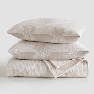 English Elm 3-Piece Reversible Cotton Blend Quilt Set for Full Queen Beds with Yarn-Dyed Fabric Tan/Gray B035P549339