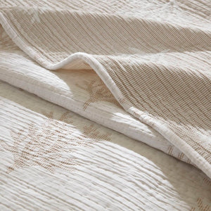 English Elm 3-Piece Reversible Cotton Blend Quilt Set for Full Queen Beds with Yarn-Dyed Fabric Tan/Gray B035P549339