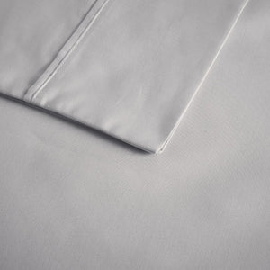 English Elm 4-Piece Cal King Sateen Sheet Set Cooling Cotton Blend Deep Pocket Breathable Bedding Grey B035P549345