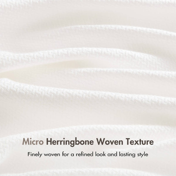 English Elm 1 King Egyptian Cotton Blanket Micro Herringbone Weave Breathable Oeko Tex Certified White B035P600744
