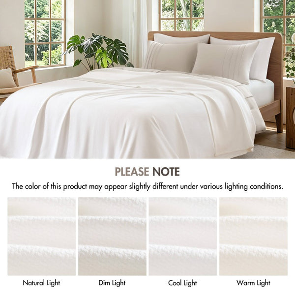 English Elm 1 King Egyptian Cotton Blanket Micro Herringbone Weave Breathable Oeko Tex Certified White B035P600744