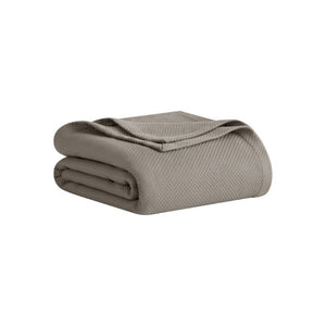 English Elm 1 King Egyptian Cotton Blanket Micro Herringbone Weave Breathable Oeko Tex Certified Grey B035P600747