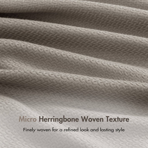 English Elm 1 King Egyptian Cotton Blanket Micro Herringbone Weave Breathable Oeko Tex Certified Grey B035P600747