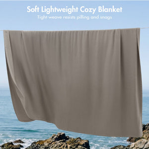 English Elm 1 King Egyptian Cotton Blanket Micro Herringbone Weave Breathable Oeko Tex Certified Grey B035P600747