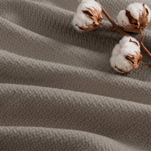 English Elm 1 King Egyptian Cotton Blanket Micro Herringbone Weave Breathable Oeko Tex Certified Grey B035P600747