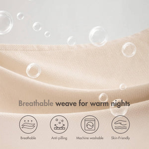 English Elm 1 King Egyptian Cotton Blanket Micro Herringbone Weave Breathable Oeko Tex Certified Beige B035P600750