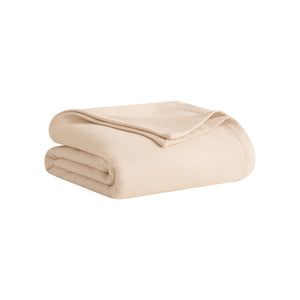 English Elm 1 King Egyptian Cotton Blanket Micro Herringbone Weave Breathable Oeko Tex Certified Beige B035P600750