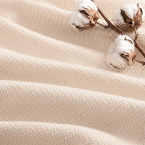 English Elm 1 King Egyptian Cotton Blanket Micro Herringbone Weave Breathable Oeko Tex Certified Beige B035P600750