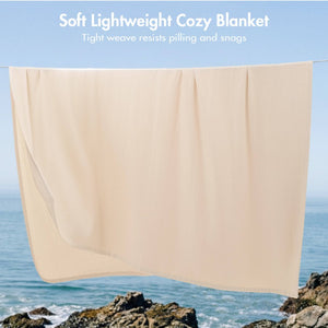 English Elm 1 King Egyptian Cotton Blanket Micro Herringbone Weave Breathable Oeko Tex Certified Beige B035P600750