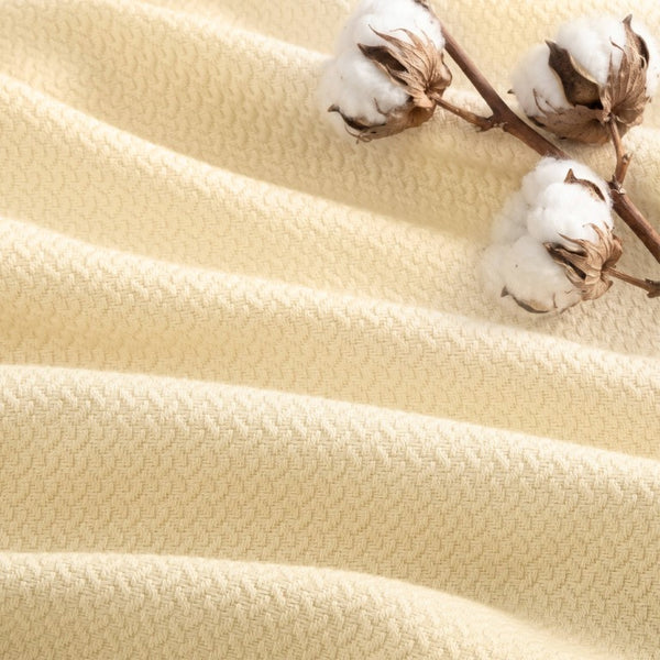English Elm 1 King Egyptian Cotton Blanket Micro Herringbone Weave Breathable Oeko Tex Certified Yellow B035P600753