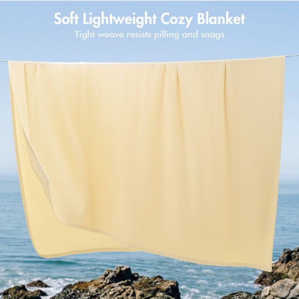 English Elm 1 King Egyptian Cotton Blanket Micro Herringbone Weave Breathable Oeko Tex Certified Yellow B035P600753