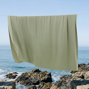 English Elm 1 King Egyptian Cotton Blanket Micro Herringbone Weave Breathable Oeko Tex Certified Green B035P600756