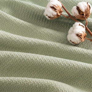 English Elm 1 King Egyptian Cotton Blanket Micro Herringbone Weave Breathable Oeko Tex Certified Green B035P600756