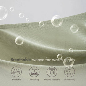 English Elm 1 King Egyptian Cotton Blanket Micro Herringbone Weave Breathable Oeko Tex Certified Green B035P600756