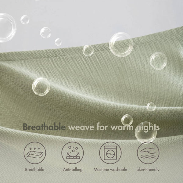 English Elm 1 King Egyptian Cotton Blanket Micro Herringbone Weave Breathable Oeko Tex Certified Green B035P600756