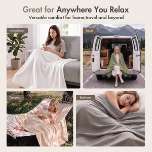 English Elm 1 King Egyptian Cotton Blanket Micro Herringbone Weave Breathable Oeko Tex Certified Green B035P600756
