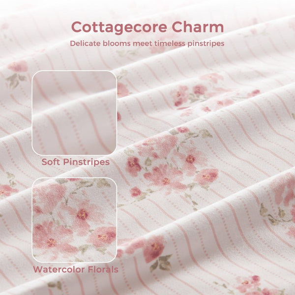 English Elm 3 Piece Twin Comforter Set Ruched Microfiber Floral Shabby Chic Lace Trim Bedding Pink B035P600765