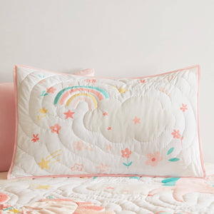 English Elm 3 Piece Gaming Quilt Set Navy Microfiber with Applique and Hand Quilted Stitching Multicolor Pink B035P600785