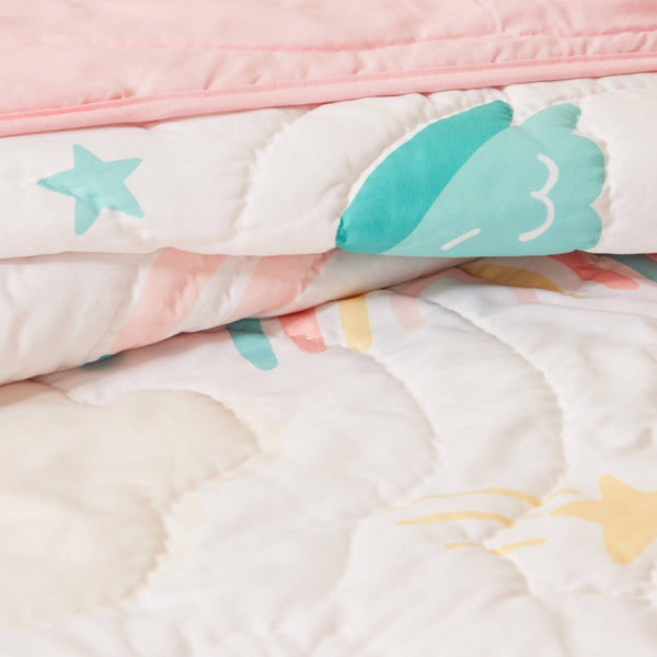 English Elm 3 Piece Gaming Quilt Set Navy Microfiber with Applique and Hand Quilted Stitching Multicolor Pink B035P600785