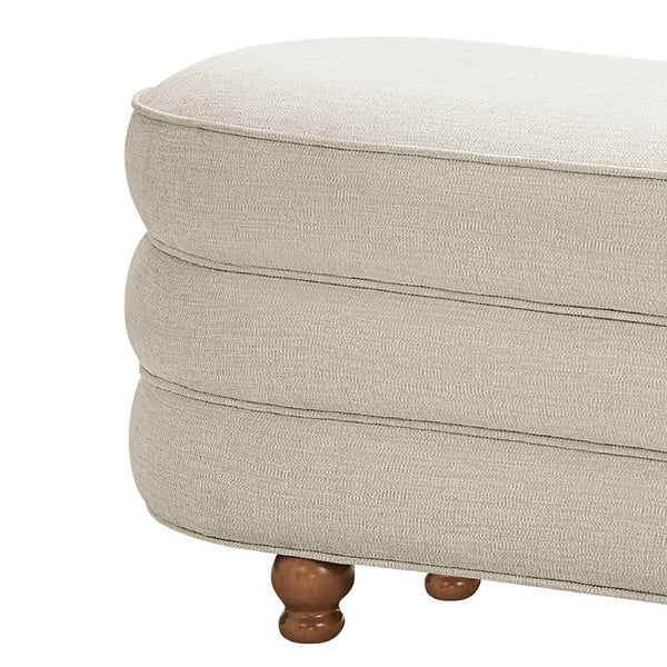 English Elm One Size Channel Tufted Storage Bench with Ball Feet for Bedroom or Entryway B035P600797