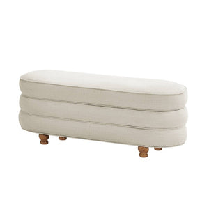 English Elm One Size Channel Tufted Storage Bench with Ball Feet for Bedroom or Entryway B035P600797