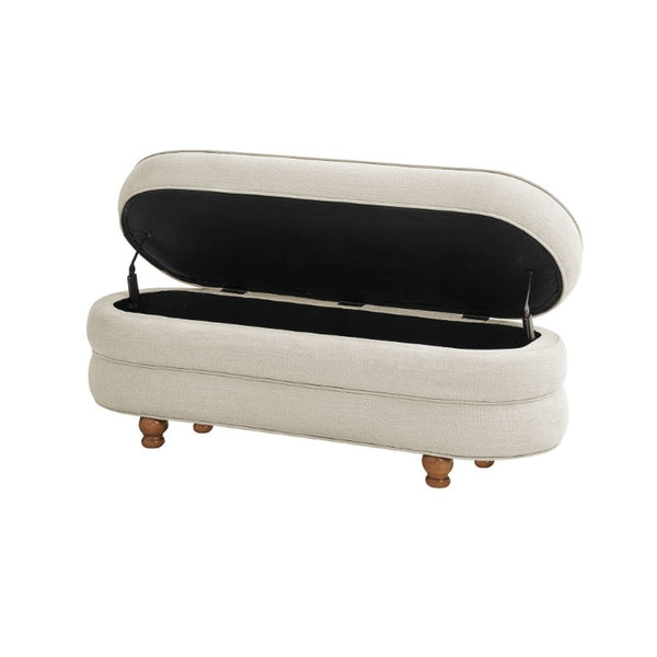 English Elm One Size Channel Tufted Storage Bench with Ball Feet for Bedroom or Entryway B035P600797